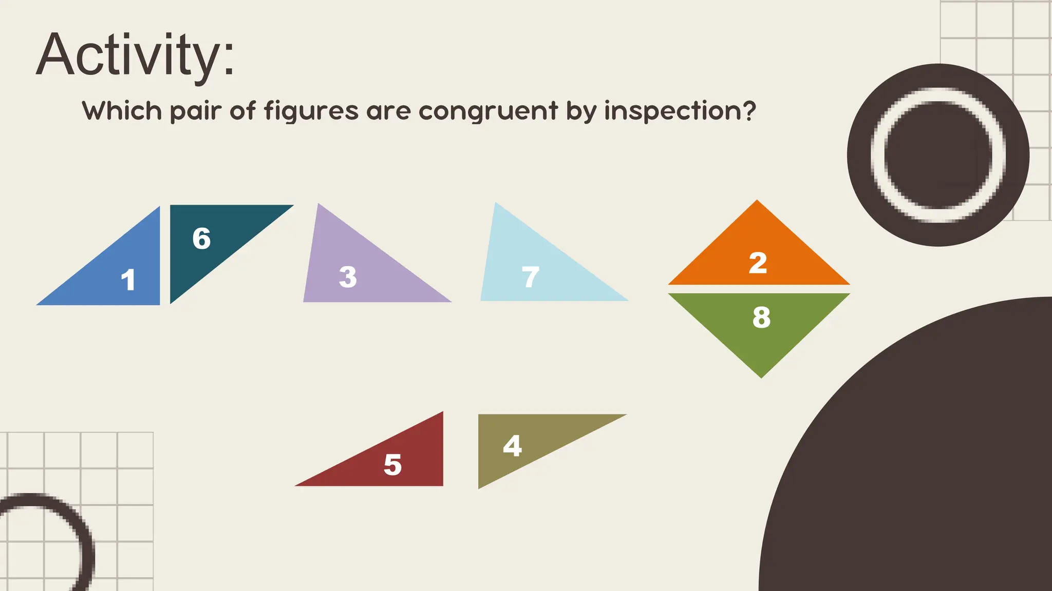 Activity:
1 3 2
8
7
4
6
5
 