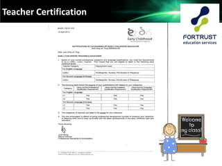 Teacher Certification
 
