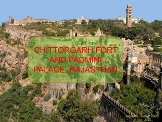 CHITTORGARH FORT
AND PADMINI
PALACE, RAJASTHAN
 