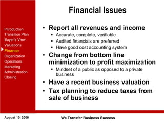 Business Valuation and Increasing the Value of a Business | PPT