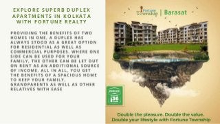 E XPLO RE SUPE RB DUPLE X
APARTME NTS IN KO LKATA
WITH FO RTUNE RE ALTY
 