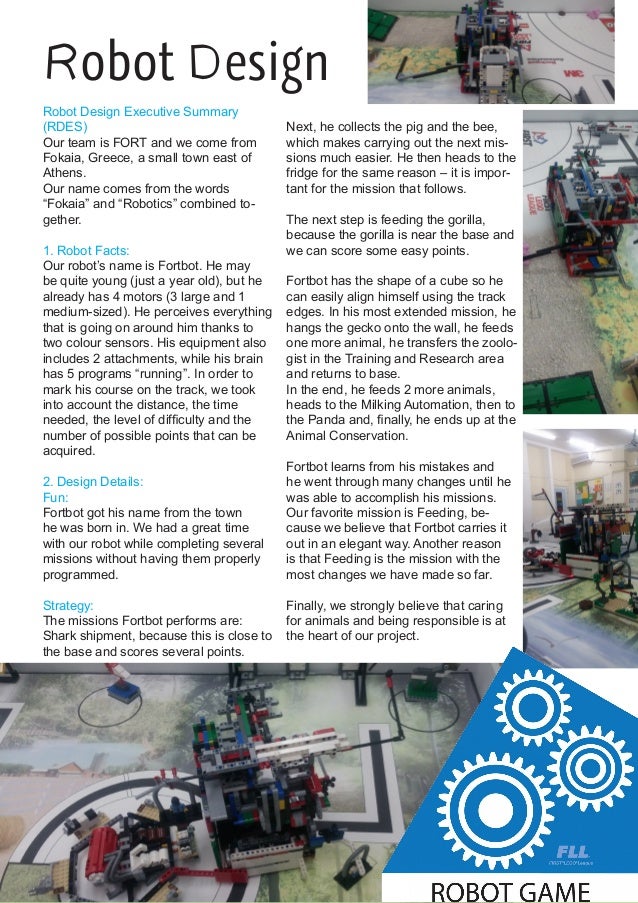 fll robot design executive summary