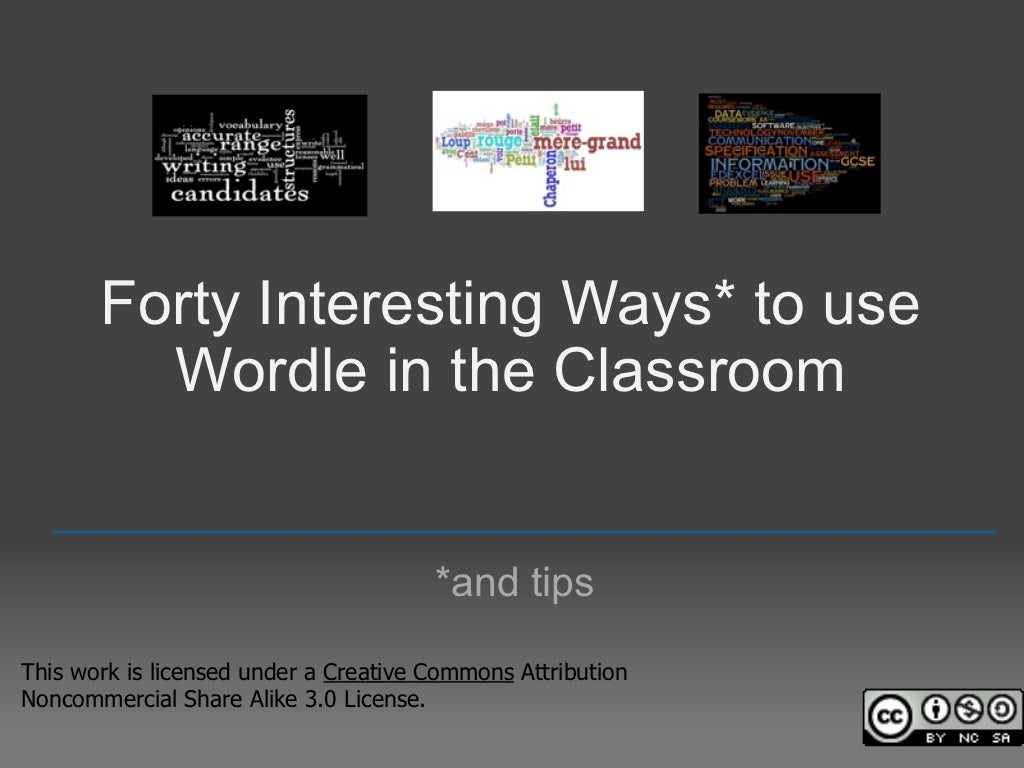 Forty Interesting Ways To Use Wordle In The C