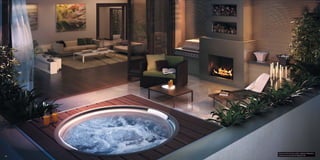 20 
Natural Zen terrace with outdoor fireplace, 
barbecue area and whirlpool tub 
 