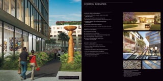 32 
COMMON AMENITIES 
COMFORT AND CONVENIENCE 
Clubhouse with pool, sauna, steam room and 
exercise room. 
Semi-private lush botanical courtyards. 
Residents-only rooftop gardens with amazing views. 
Elegant lobbies—air-conditioned and well 
maintained. 
Dedicated underground parking. 
Double-glazed windows to keep out noise and heat. 
SIMPLICITY AND SPACE 
Centralised hot water. 
Centralised air-conditioning. 
Dedicated space in an underground storage area. 
A central garbage disposal system. 
Facility management by SODIC and 
Solidere International. 
SECURITY AND SAFETY 
CCTV monitoring for your security. 
Security gates with entry by convenient 
electronic keys. 
Advanced tele-panel video entrance systems. 
Fire and smoke detection throughout. 
Back-up generators for elevators and lighting, 
in case the power goes out. 
Pressurised fire escapes. 
1. Entrance to a fully air-conditioned 
residential building 
2. Escalator from the underground car park 
to the heart of the Forty West Piazza 
3. Mosaic paving in the Cypress Courtyard 
4. Detail of the Amphitheatre in the 
Forty West Piazza 
1 
2 
3 4 
North east Entrance to the Forty West Piazza 
highlighting one of the two sculpture gardens 
at Forty West 
 