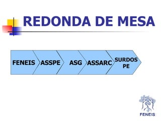 REDONDA DE MESA FENEIS  ASSPE  ASG  ASSARC  SURDOSPE 