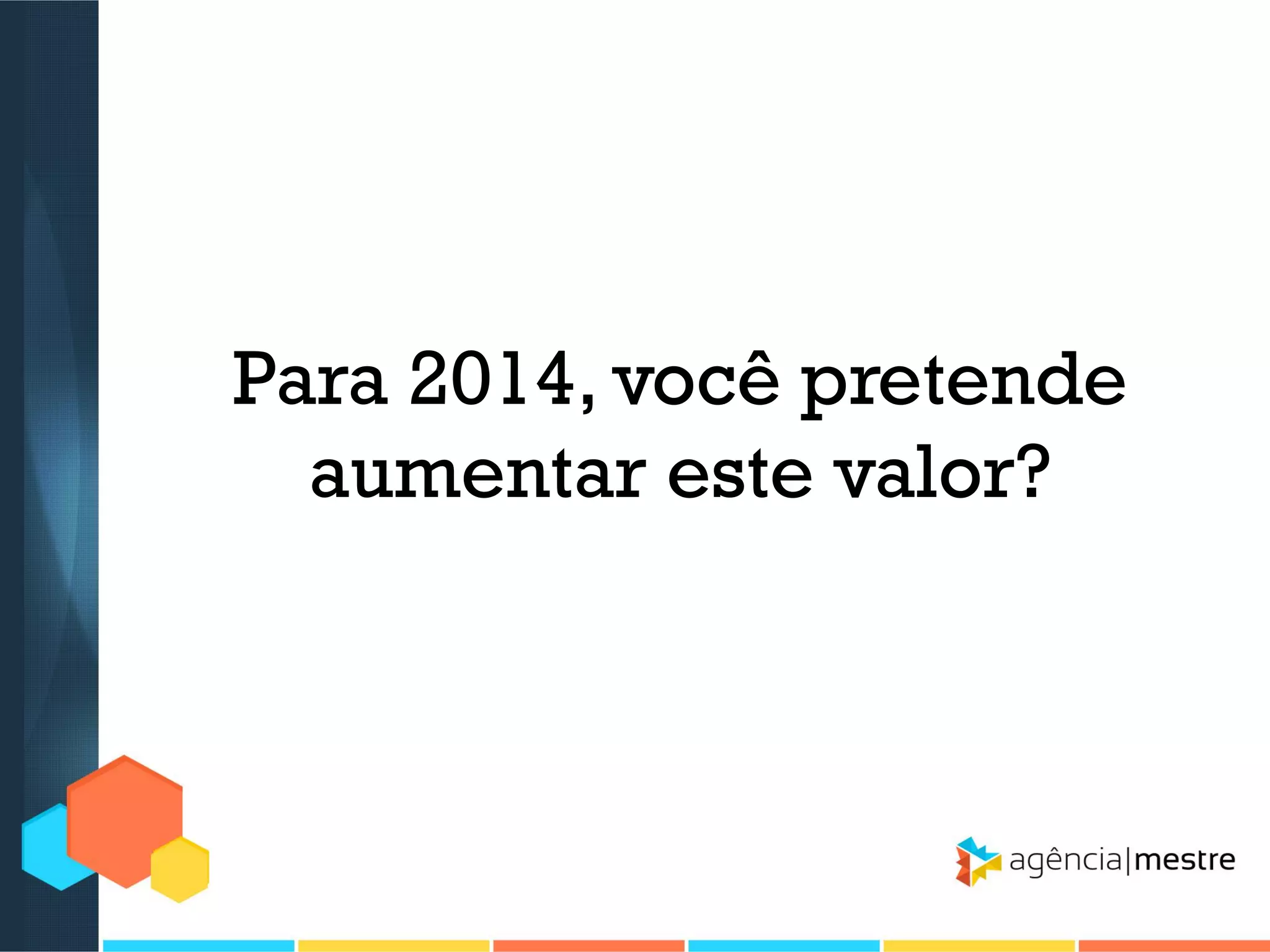 Para 2014, você pretende
aumentar este valor?

 