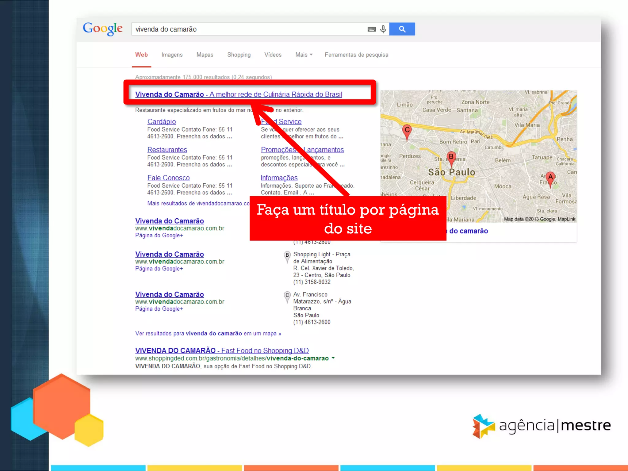 Faça um título por página
do site

 