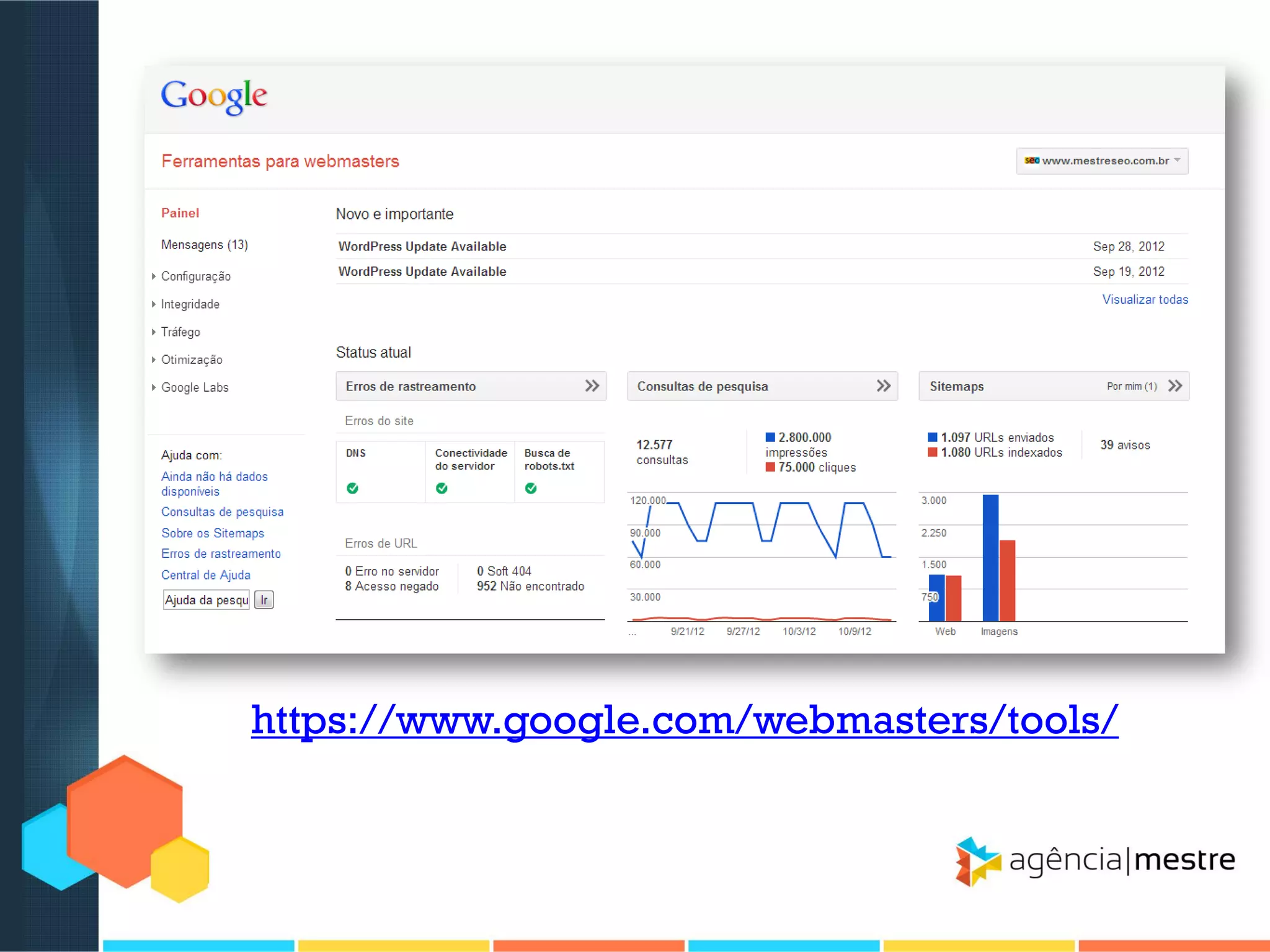 https://www.google.com/webmasters/tools/

 