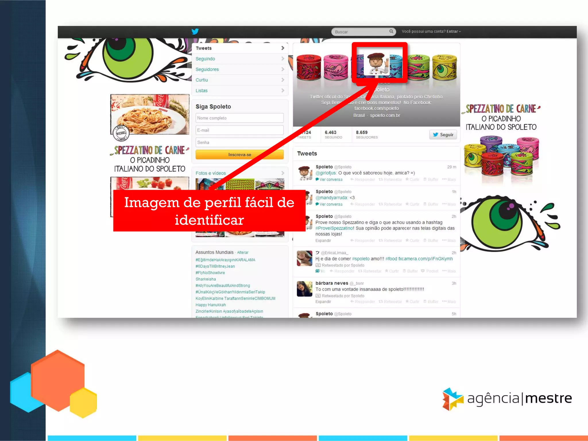 Imagem de perfil fácil de
identificar

 