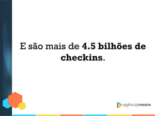 E são mais de 4.5 bilhões de
checkins.

 