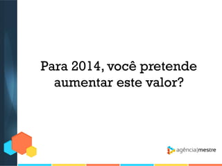 Para 2014, você pretende
aumentar este valor?

 