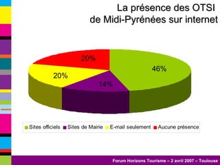 La présence des OTSI  de Midi-Pyrénées sur internet 46% 20% 20% 14% 