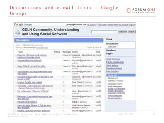 Discussions and e-mail lists – Google Groups 