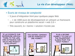 8
Les frameworks, essentiels dans l'écosystème PHP – 9 novembre 2010
Clever Age | Bastien Jaillot, Xavier Lacot
La vie d'u...