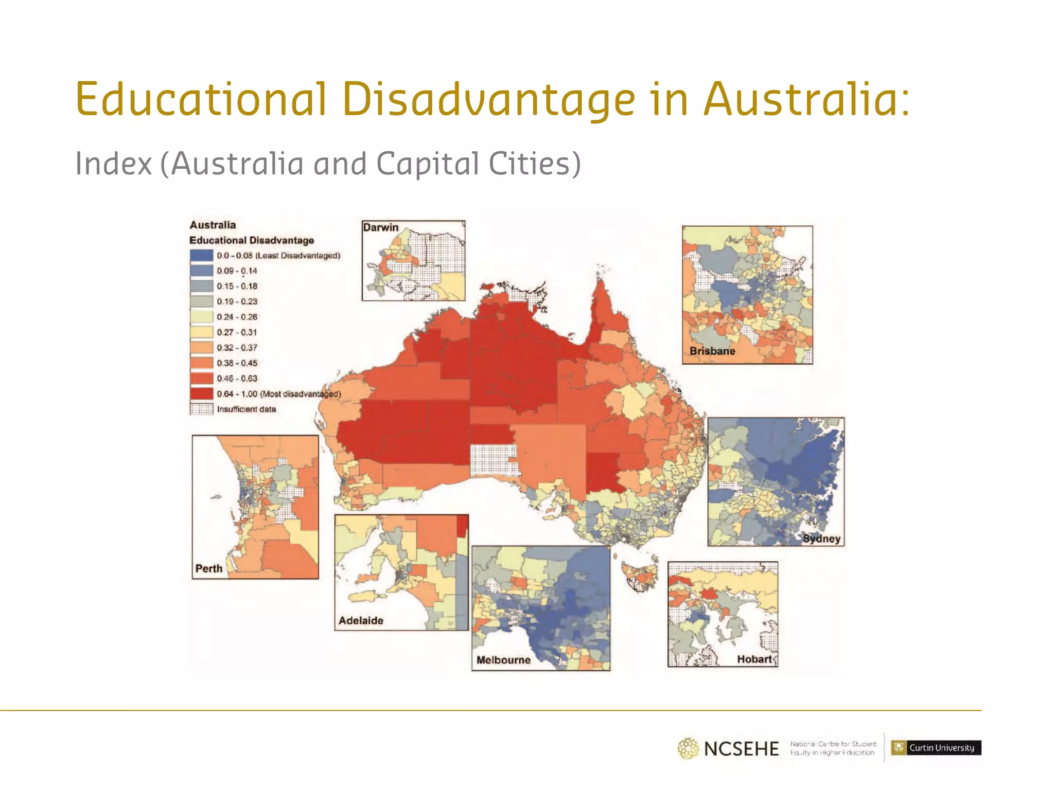 Educational Disadvantage in Australia:
Index (Australia and Capital Cities)
 