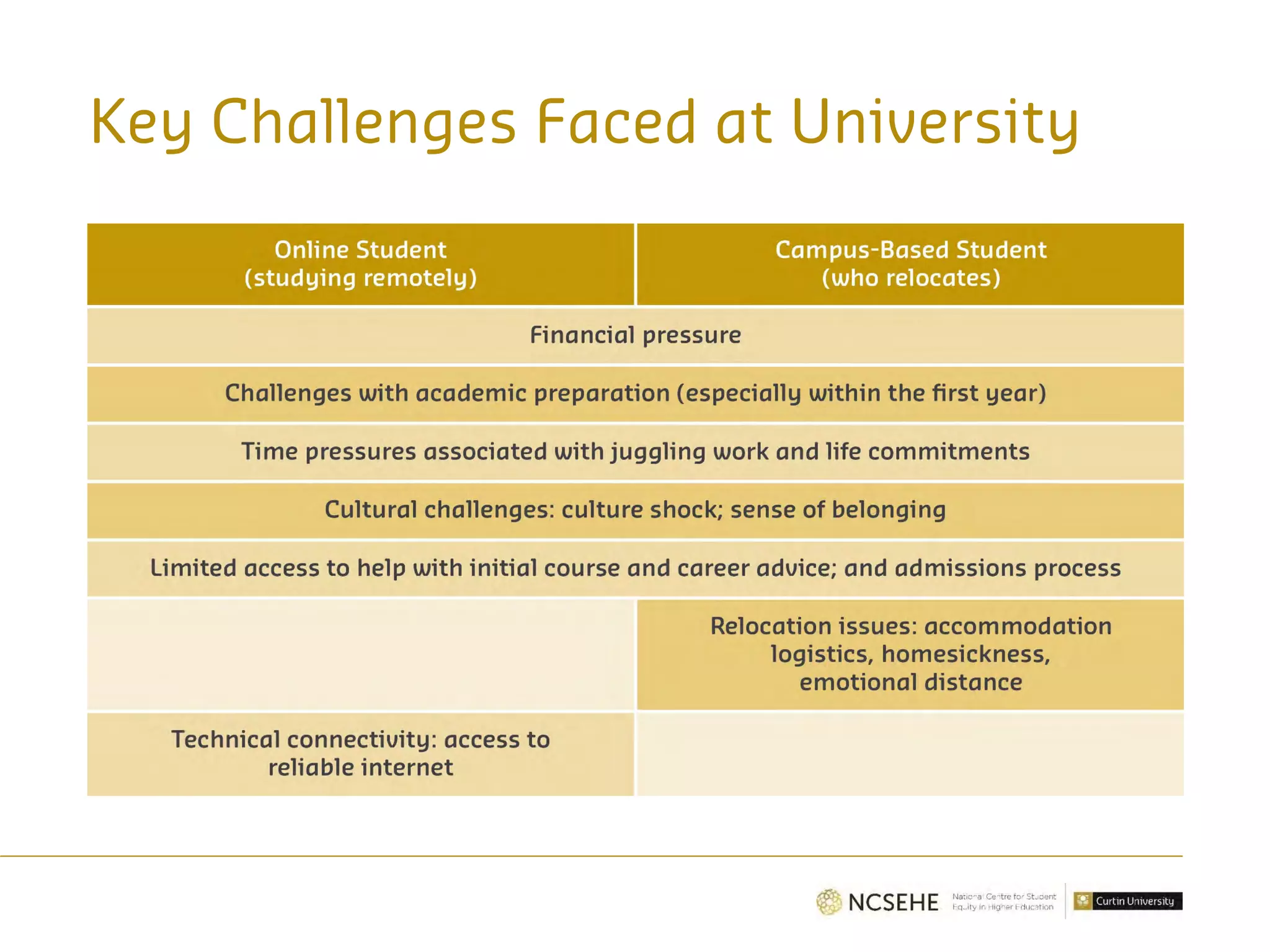 Key Challenges Faced at University
 