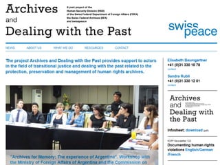 Dealing with the Past - Archives et Traitement du Passé