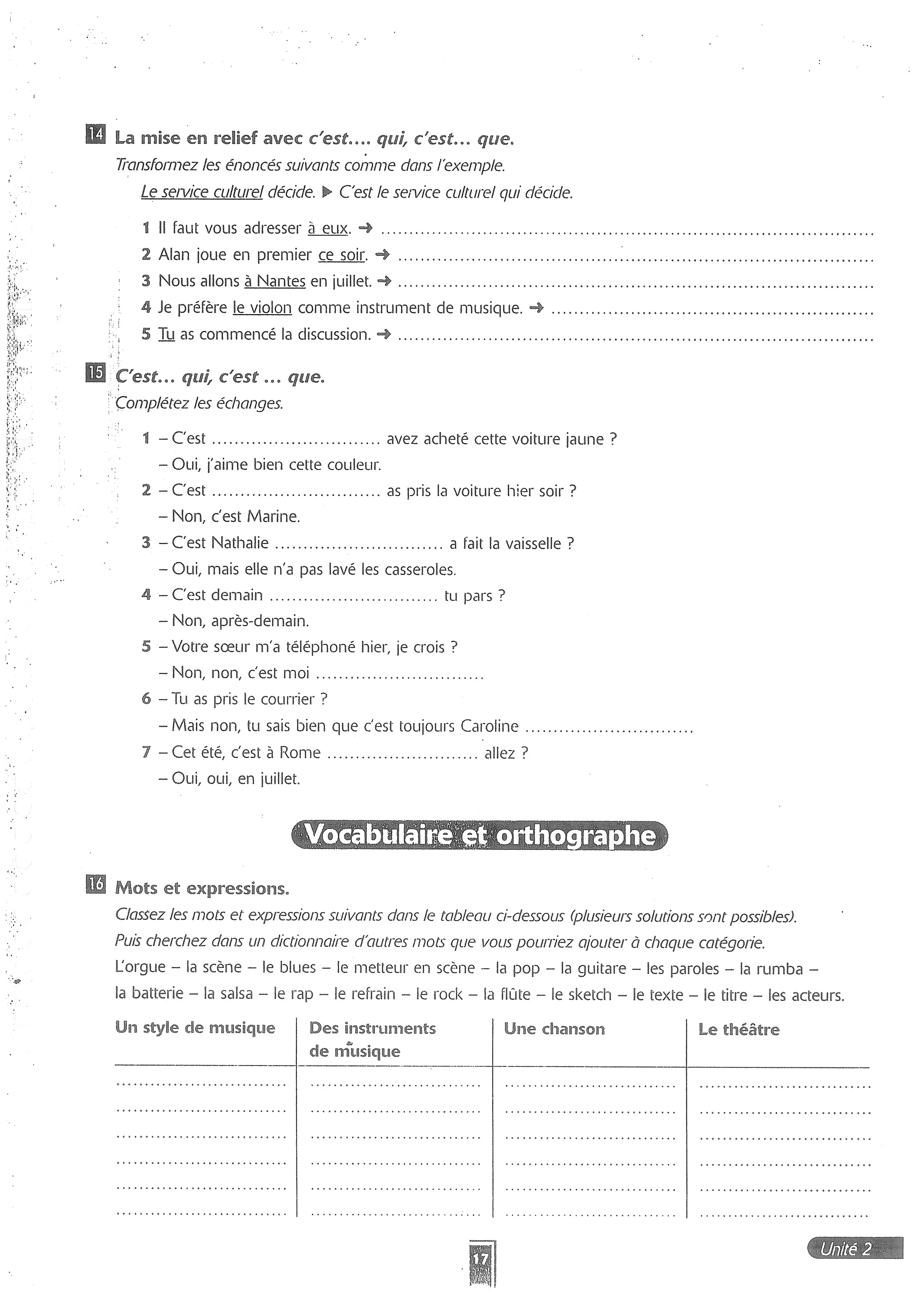 Forum cahier de exercises 2