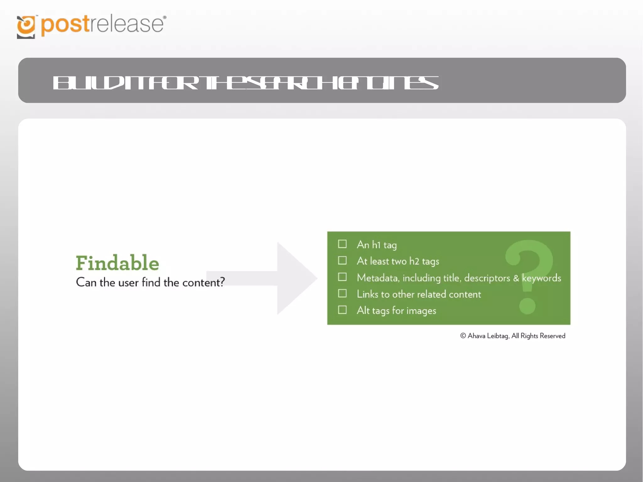 Build it for the search engines
 