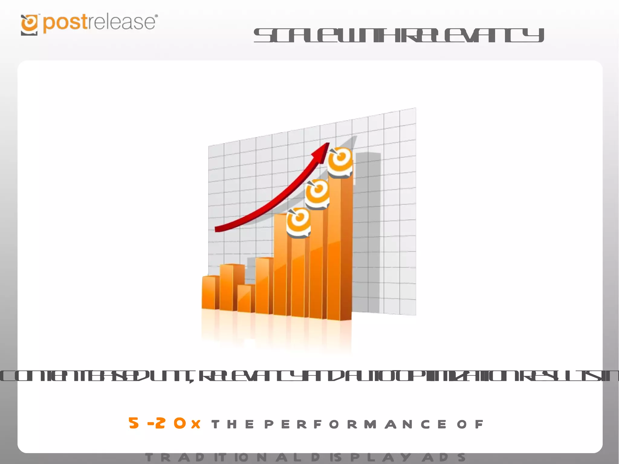 Scale with relevancy




Content-based unit, relevancy and auto-optimization results in:

5-20x the performance of traditional display ads
 
