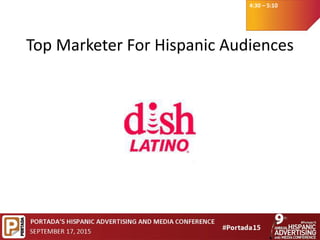4:30 – 5:10
Top Marketer For Hispanic Audiences
 