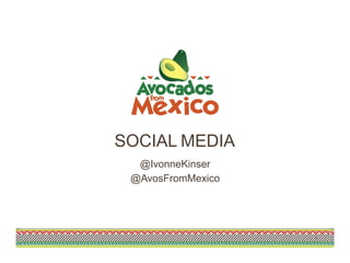 SOCIAL MEDIA
@IvonneKinser
@AvosFromMexico
1
 