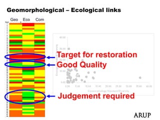 Geomorphological – Ecological links
 Geo   Eco   Com



                               R-Sq = 7.8%; P = 0.037



                   Target for restoration
                   Good Quality y


                   Judgement required
 