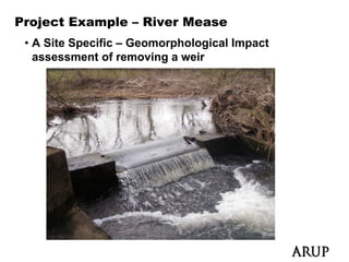 Project Example – River Mease
 • A Site Specific – Geomorphological Impact
   assessment of removing a weir
 