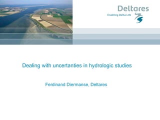 Dealing with uncertanties in hydrologic studies
Ferdinand Diermanse, Deltares
 