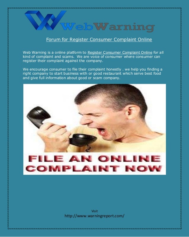 Forum for register consumer complaint online