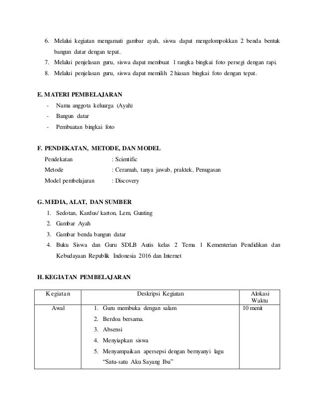 Rpp Sdlb Tunagrahita Kelas 2 Revisi Sekolah