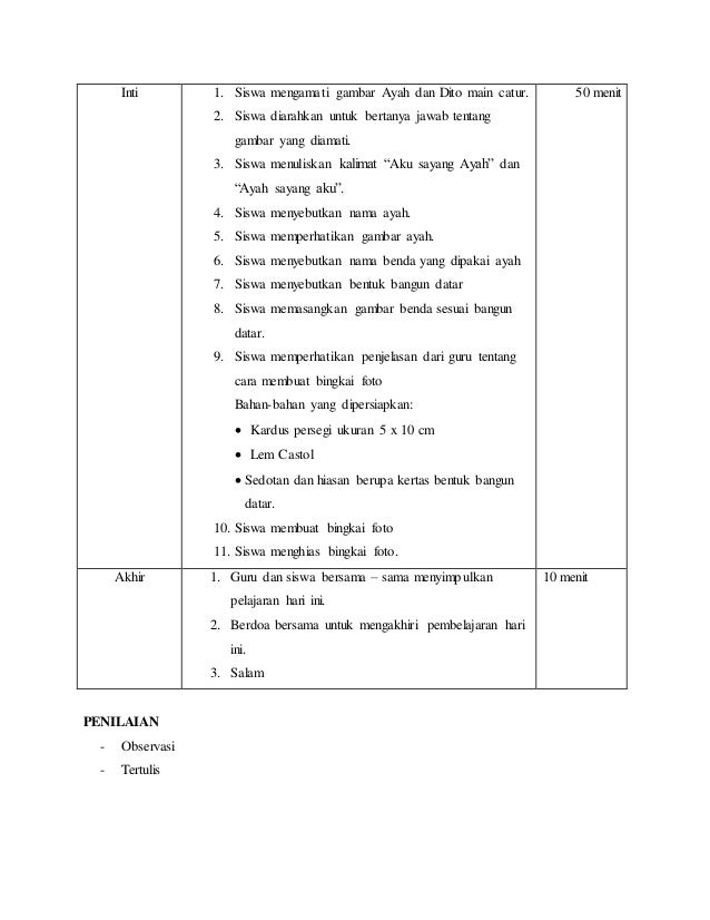 Rpp Kelas 2 Sdlb Autis Tema Keluargaku