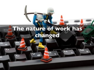 Yesterday : intelligence and
knowlegde were used to build
  systems anyone could run
 