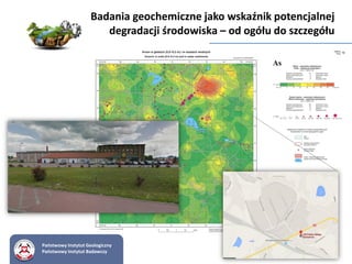 Badania geochemiczne jako wskaźnik potencjalnej
degradacji środowiska – od ogółu do szczegółu
Państwowy Instytut Geologiczny
Państwowy Instytut Badawczy
 
