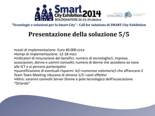 Smart City Exhibition 2014 Piano strategico delle città metropolitane fra innovazione tecnologica e cittadinanza attiva