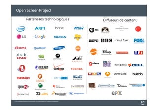 © 2010 Adobe Systems Incorporated. All Rights Reserved. Adobe Confidential.
Partenaires technologiques
Open Screen Project
Diffuseurs de contenu
 