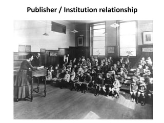 Publisher / Institution relationship

 