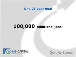 One  25 year goal 100,000   additional  jobs! 