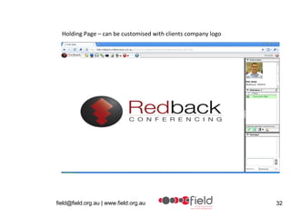 Holding Page – can be customised with clients company logo 