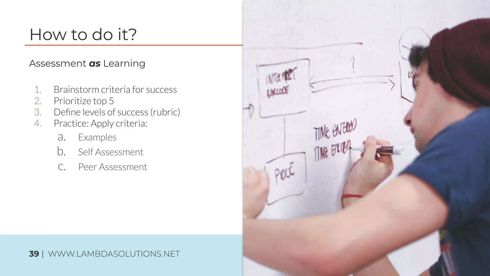 Assessment as Learning
How to do it?
39 | WWW.LAMBDASOLUTIONS.NET
 