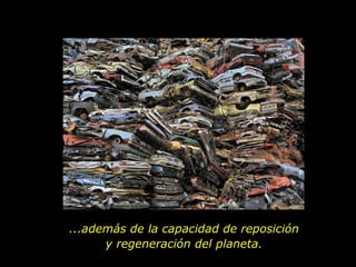 ...además de la capacidad de reposición  y regeneración del planeta.  