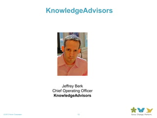 13© 2013 Forum Corporation
KnowledgeAdvisors
Jeffrey Berk
Chief Operating Officer
KnowledgeAdvisors
 