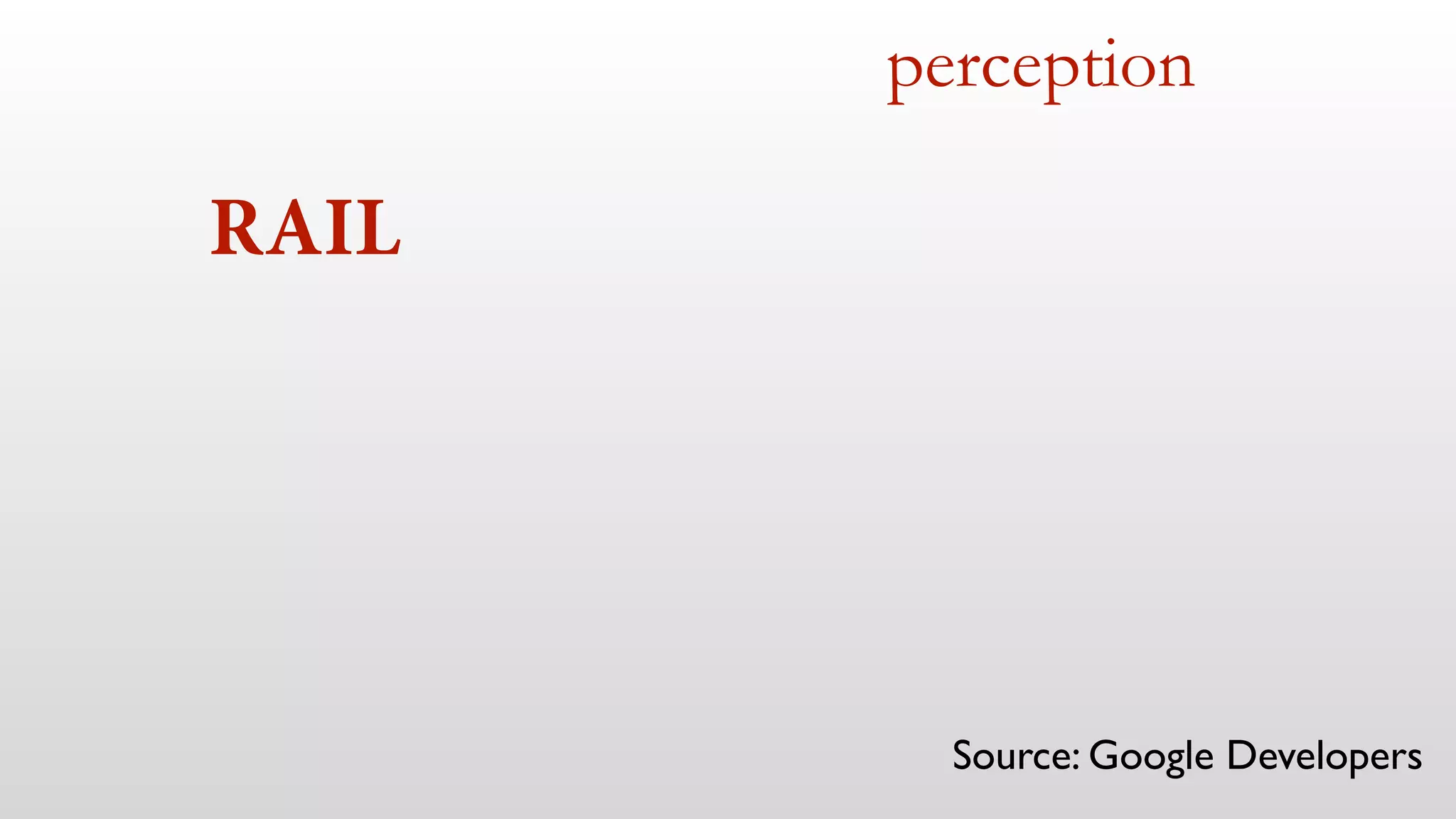 perception
Source: Google Developers
RAIL
 