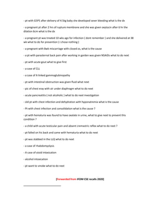 Ifom 1 Question Example IFOM CSE Recalls 2020 V1 PDF | PDF