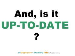 And, is it UP-TO-DATE   ? 