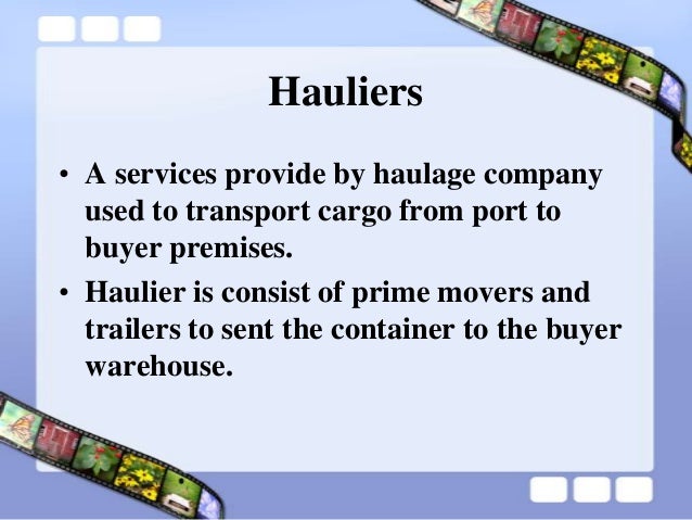 Forwarding Agent Haulier Clean Bill Of
