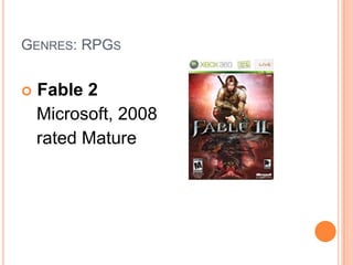 Genres: RPGsFable 2	 Microsoft, 2008	 rated Mature