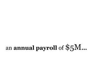 an  annual payroll  of   $5M … 