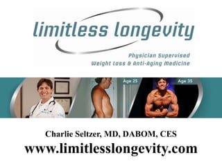 Charlie Seltzer, MD, DABOM, CES
www.limitlesslongevity.com
 